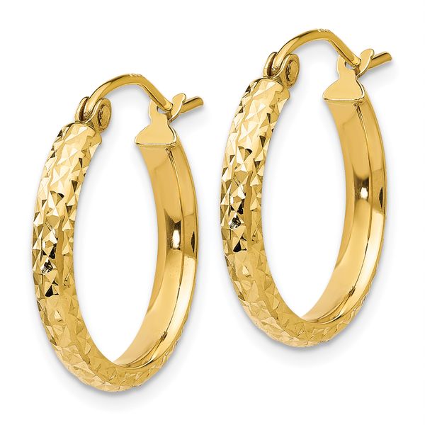 Leslie's 10k D/C 2.8x18mm Hollow Hoop Earrings - Image 2