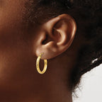 Leslie's 10k D/C 2.8x18mm Hollow Hoop Earrings - Image 3