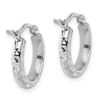 Leslie's 10k White Gold D/C 2.8x15mm Hollow Hoop Earrings - Image 4