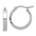 Leslie's 10k White Gold Small 3mm D/C Edge Polished Hoop Earrings