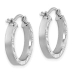 Leslie's 10k White Gold Small 3mm D/C Edge Polished Hoop Earrings - Image 4