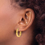 Leslie's 10k Small 3mm D/C Edge Polished Hoop Earrings - Image 3