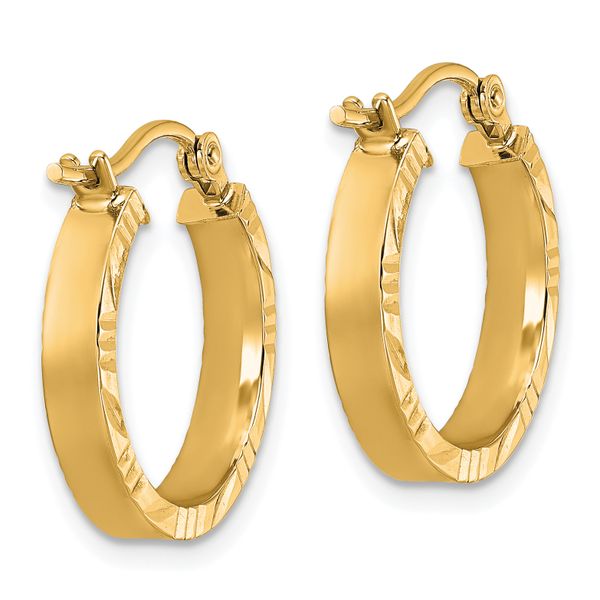 Leslie's 10k Small 3mm D/C Edge Polished Hoop Earrings - Image 4