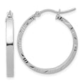 Leslie's 10k White Gold D/C Edge Medium 3mm Polish Hoop Earrings