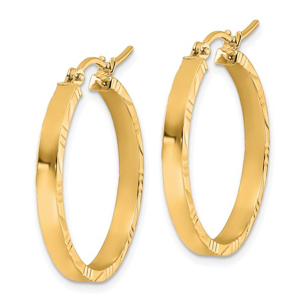 Leslie's 10k D/C Edge Medium 3mm Polished Hoop Earrings - Image 2