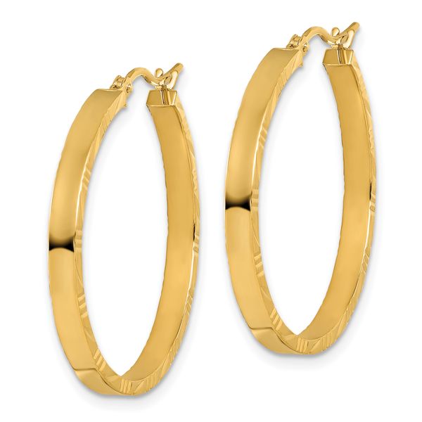 Leslie's 10k D/C Edge Large 3mm Polished Hoop Earrings - Image 2