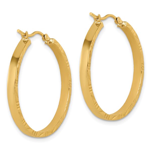 Leslie's 10k D/C Edge Large 3mm Polished Hoop Earrings - Image 4