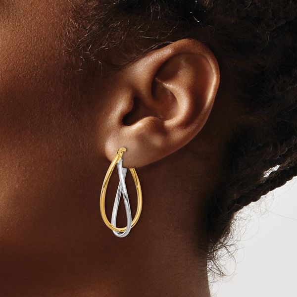 Leslie's 10K Two-tone Polished Fancy Earrings - Image 3