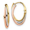 Leslie's 10K Tri-color Polished Hoop Earrings
