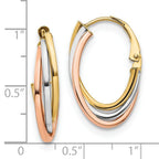 Leslie's 10K Tri-color Polished Hoop Earrings - Image 4
