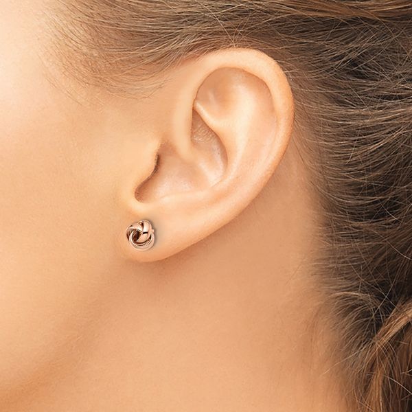 Leslie's 10K Rose Gold Polished Post Earrings - Image 3