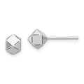 Leslie's 10K White Gold Polished Geometric Ball Post Earrings