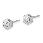 Leslie's 10K White Gold Polished Geometric Ball Post Earrings - Image 2
