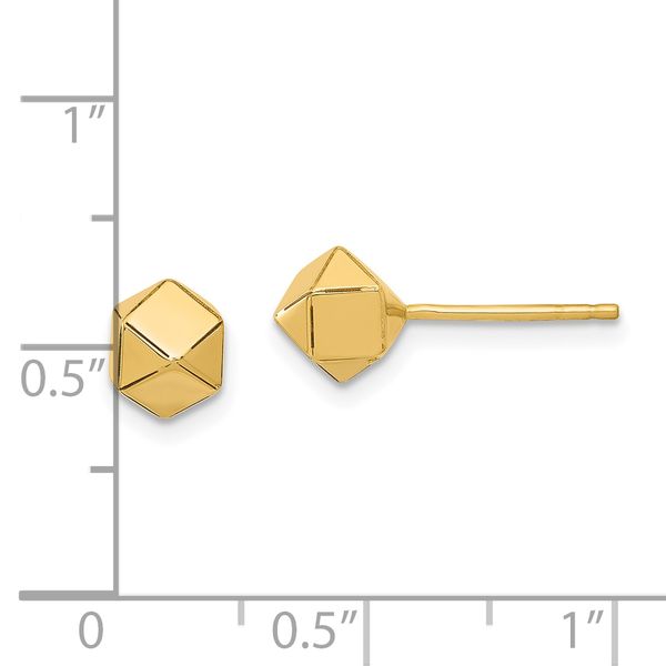 Leslie's 10K Polished Geometric Ball Post Earrings - Image 4