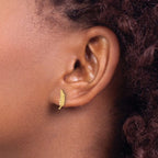Leslie's 10K Polished and Diamond-cut Leaf Post Earrings - Image 3