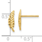 Leslie's 10K Polished and Diamond-cut Leaf Post Earrings - Image 4