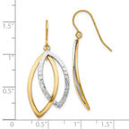 Leslie's 10K Two-tone Polished / Textured Shepherd Hook Earrings - Image 4