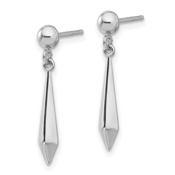 Leslie's 10K White Gold Polished Post Dangle Earrings - Image 2