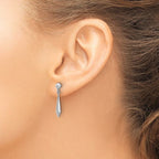 Leslie's 10K White Gold Polished Post Dangle Earrings - Image 3