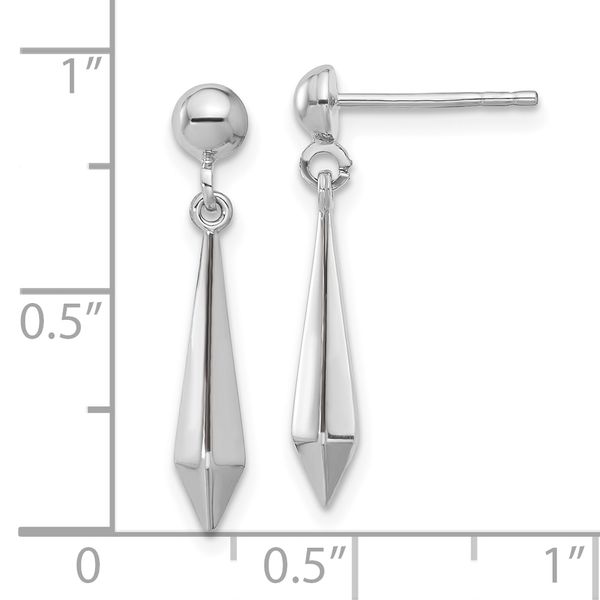 Leslie's 10K White Gold Polished Post Dangle Earrings - Image 4