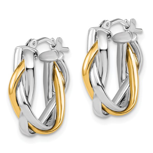 Leslie's 10K w/Wht Rhodium Plating Braided Hoop Earrings - Image 2