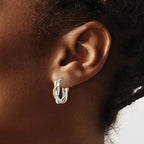 Leslie's 10K w/Wht Rhodium Plating Braided Hoop Earrings - Image 3
