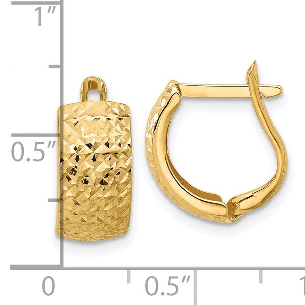 Leslie's 10K Polished and Diamond-cut Omega Back Earrings - Image 4