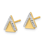 Leslie's 10K with Rhodium Polished and Diamond-cut Triangle Post Earrings - Image 2