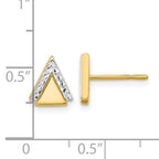 Leslie's 10K with Rhodium Polished and Diamond-cut Triangle Post Earrings - Image 4