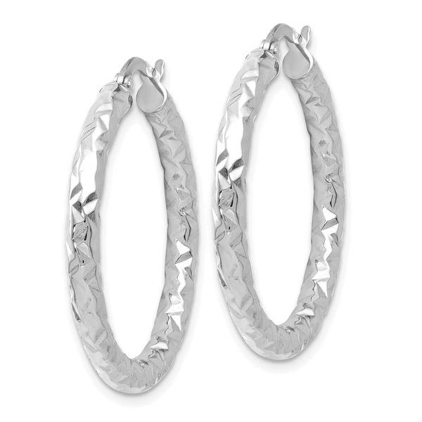 Leslie's 10K ForeverLite White Gold Polished and Textured Earrings - Image 2