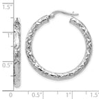 Leslie's 10K ForeverLite White Gold Polished and Textured Earrings - Image 4
