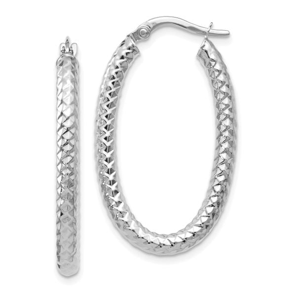 Leslie's 10K ForeverLite White Gold Polished and Textured Earrings