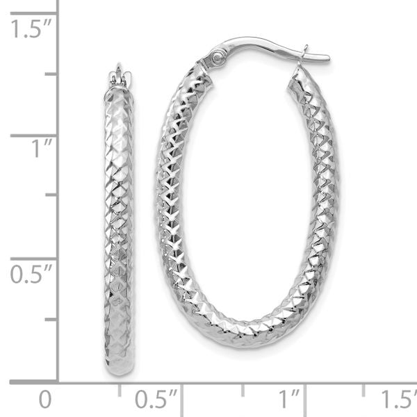 Leslie's 10K ForeverLite White Gold Polished and Textured Earrings - Image 4
