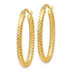 Leslie's 10K ForeverLite Polished and Textured Oval Hoop Earrings - Image 2
