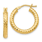 Leslie's 10K ForeverLite Polished and Textured Hoop Earrings