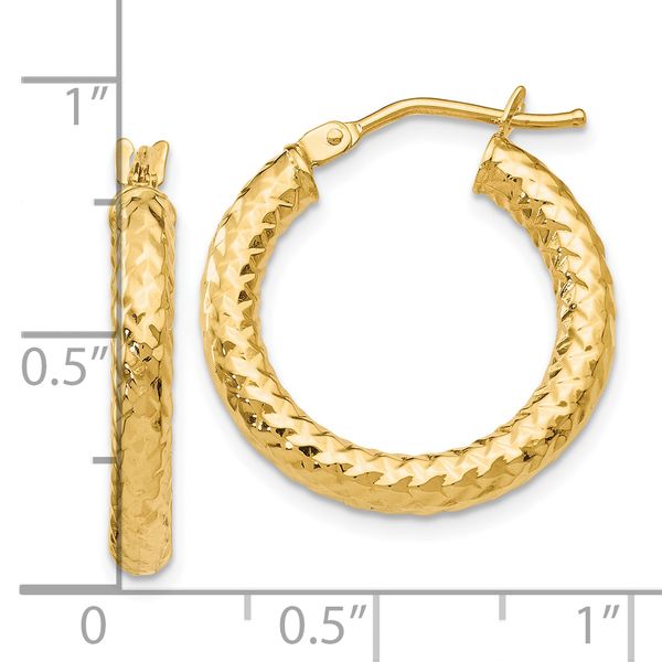 Leslie's 10K ForeverLite Polished and Textured Hoop Earrings - Image 4