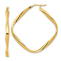 Leslie's 10K Polished Twisted Square Hoop Earrings