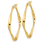 Leslie's 10K Polished Twisted Square Hoop Earrings - Image 2