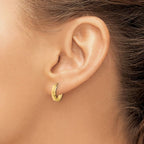 Leslie's 10K Polished and Diamond-cut Huggie Hoop Earrings - Image 3