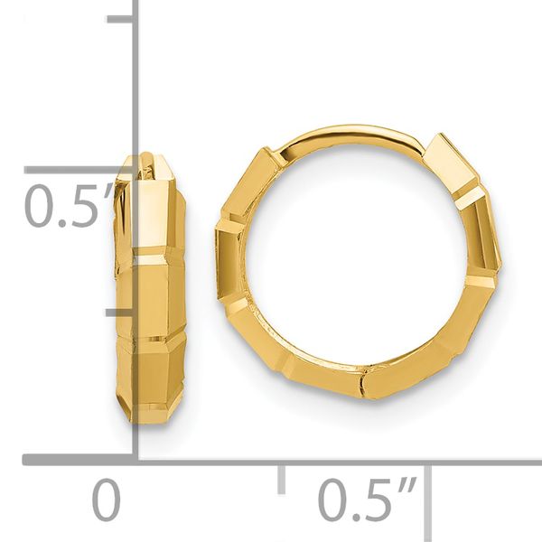Leslie's 10K Polished and Diamond-cut Huggie Hoop Earrings - Image 4