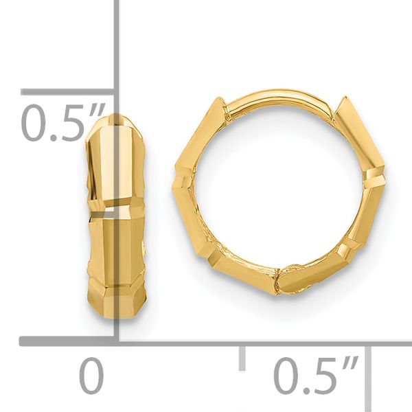 Leslie's 10K Polished and Diamond-cut Huggie Hoop Earrings - Image 4