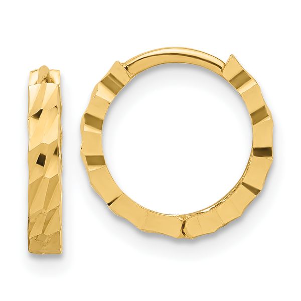 Leslie's 10K Polished and Diamond-cut Huggie Hoop Earrings