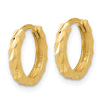 Leslie's 10K Polished and Diamond-cut Huggie Hoop Earrings - Image 2