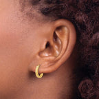 Leslie's 10K Polished and Diamond-cut Huggie Hoop Earrings - Image 3