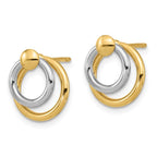 Leslie's 10K Two-tone Polished Post Dangle Earrings - Image 2