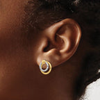 Leslie's 10K Two-tone Polished Post Dangle Earrings - Image 3