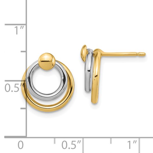 Leslie's 10K Two-tone Polished Post Dangle Earrings - Image 4