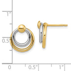 Leslie's 10K Two-tone Polished Post Dangle Earrings - Image 4