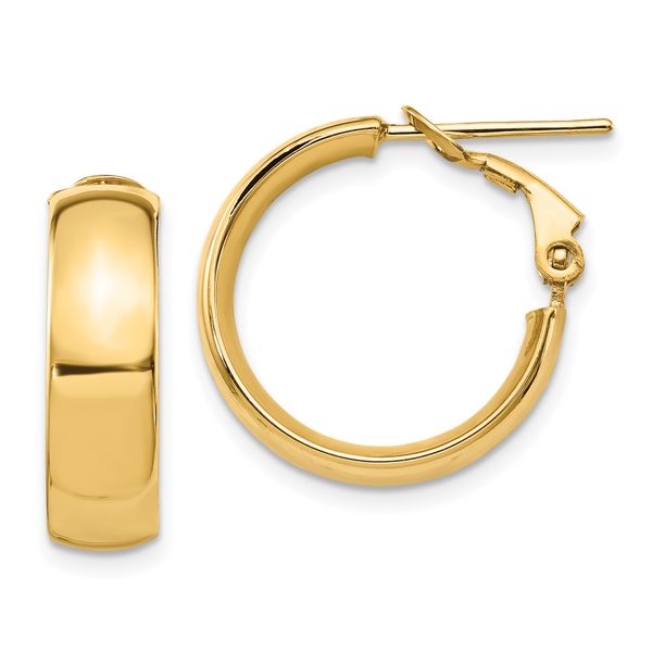 Leslie's 10K Polished Omega Back Hoop Earrings