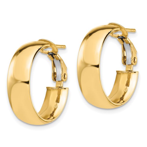 Leslie's 10K Polished Omega Back Hoop Earrings - Image 2